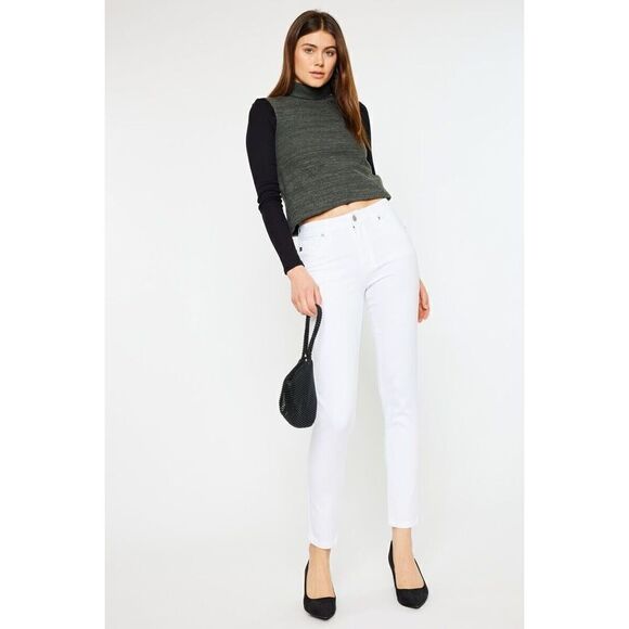 Kancan PAIGE HIGH RISE ANKLE SKINNY JEANSWomen's Size 0/23 Stretch White Denim - Picture 1 of 11